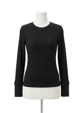 NEW MICHAEL STARS willa thermal pullover top in black